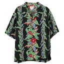 【SALE セール】【KAMIYA アロハハーフスリーブシャツ】 KAMIYA カミヤ Aloha HS Shirt black KAMIYA-G14SH052
