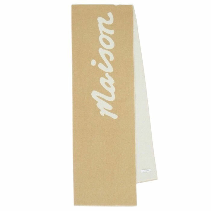 Rakuten - 【国内正規品】 【メゾンキツネ ハンドライティングロゴデザインマフラー】MAISON KITSUNE メゾンキツネ MAISON KITSUNE HANDWRITING SCARF light camel KITSUNE-PM06202WB0038
