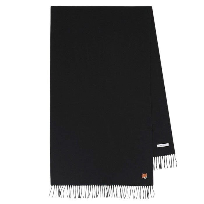 【国内正規品】 【メゾンキツネ フォックスヘッドスカーフ】MAISON KITSUNE メゾンキツネ FOX HEAD SCARF black KITSUNE-PM06201WB0044