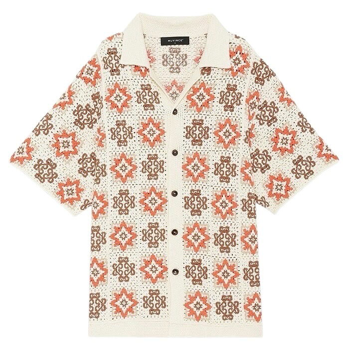 MLVINCE メルヴィンス CROCHET SS SHIRTS cream MLVINCE-MV25SS05-CSS29