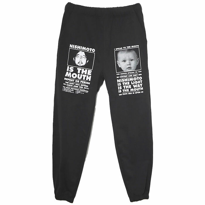 メーカー希望小売価格はメーカー商品タグに基づいて掲載しています 【商品詳細】 ■ブランド ： NISHIMOTO IS THE MOUTH ニシモトイズザマウス ■商品名 ： CLASSIC SWEAT PANTS ■品番 ： NISM-NIM-L15CN ■Mサイズ　：　ウエスト72-90センチ　股上32センチ　ワタリ29.5センチ　股下75センチ　裾幅13センチ (リブ) ■カラー ：　black ■素材 ： コットン100% 【商品説明】 こちらはNISHIMOTO IS THE MOUTHのクラシックスウェットパンツになります。 ブランドを世界に広めたニシモトイズザマウスの原点にもなるフォトグラフィックを載せたスウェットパンツ。 15ozのボディーでしっかりと着れる。 セットアップで着用出来る様にスウェットフーディーとスウェットシャツも発売となって下ります。 オリジナルのボディーで作られた1着はユニセックスで活躍します。 NISHIMOTO IS THE MOUTHの商品一覧はコチラ