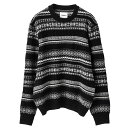 【Soloist フェアアイルニット】 TAKAHIROMIYASHITATheSoloist. タカヒロミヤシタザソロイスト fair isle crew neck sweater black mono Soloist-sk0011AW25