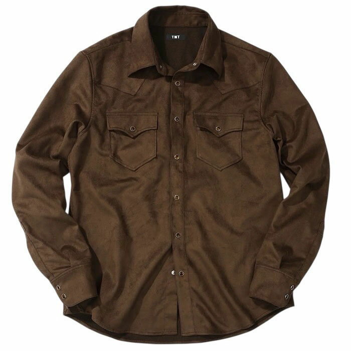 Rakuten - 【スーパーセール SALE】【TMT フェイクスウェードウエスタンシャツ】TMT FAUX SUEDE WESTERN SHIRT brown TMT-TSHS2603