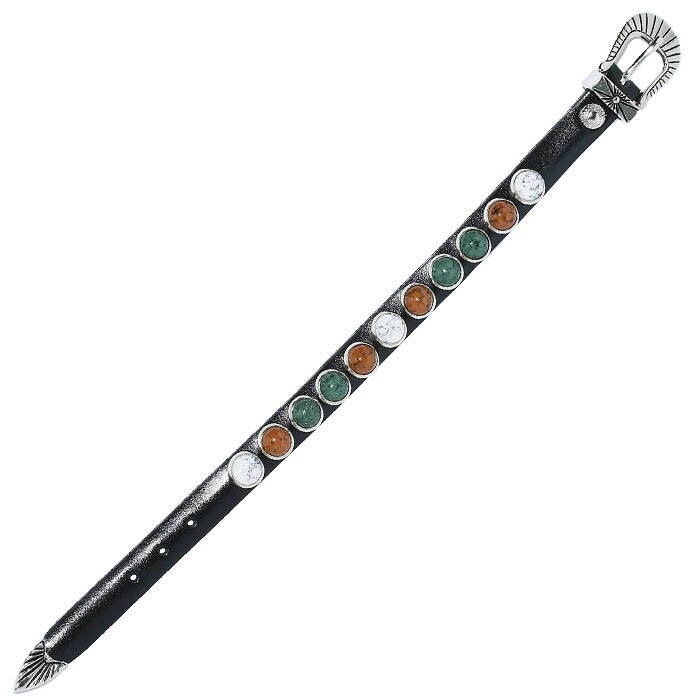 【UNISEX】【TOGA ストーンレザーバングル】TOGA トーガ Stone leather bangle black TOGA-TZ262-AK967