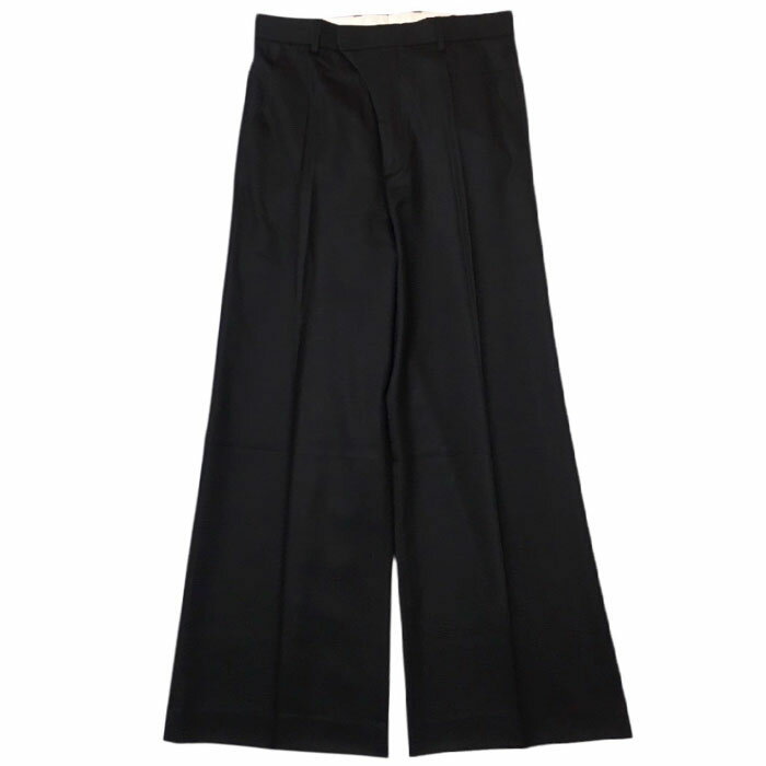【バラード ワイドスラックス モデル バグ】VALAADO バラード BAG 2/60 WOOL SAXONY WIDE TROUSERS black VALAADO-BAG-WSX-007-5