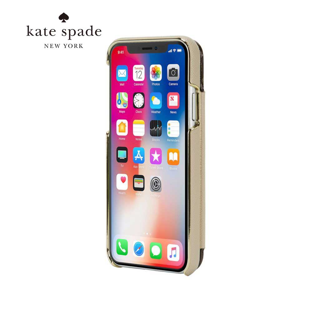 9/4 20時からポイント5倍 【正規代理店】 ケイトスペード iPhoneXS iPhoneX スマホケース kate spade new york Reverse Folio Case iPhone iPhoneケース アイフォン ケース カバー ブランド 手帳 手帳型 手帳型ケース ケース 定期 カード 収納 女性 大人