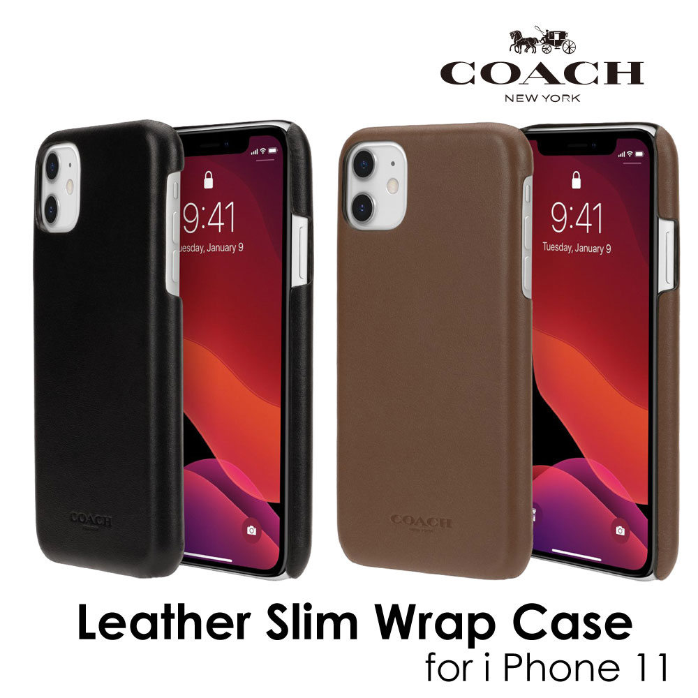 Coach コーチ iphone11 ケース 本革 スリム ブランド Leather Slim Wrap Case | アイフォン11 スリム レザー 薄型 お洒落 おしゃれ スマホケース 正規代理店