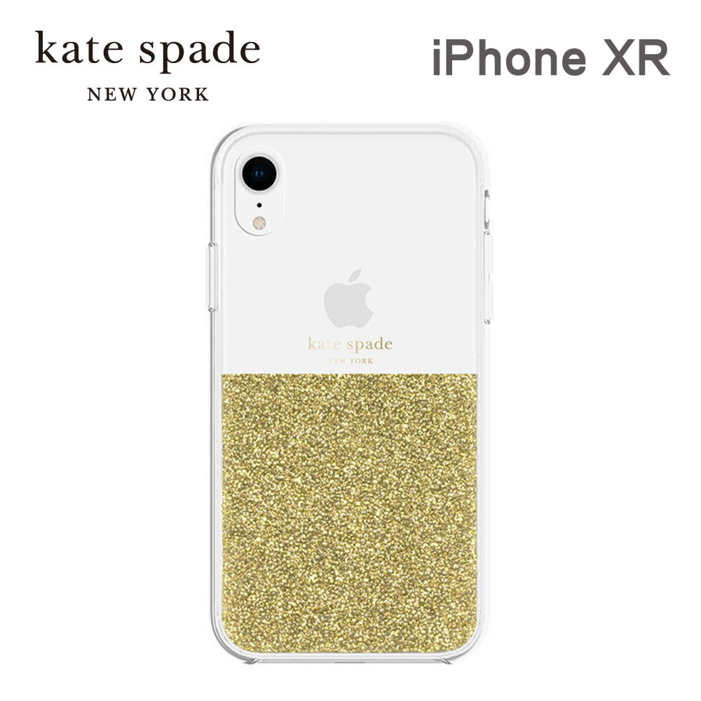  ケイトスペード iPhoneXR スマホケース kate Spade Half Clear Crystal Cas iPhone iPhoneケース アイフォン ブランド スマホ ケース スマートフォン スリム 薄型 お洒落 おしゃれ 女性 彼女