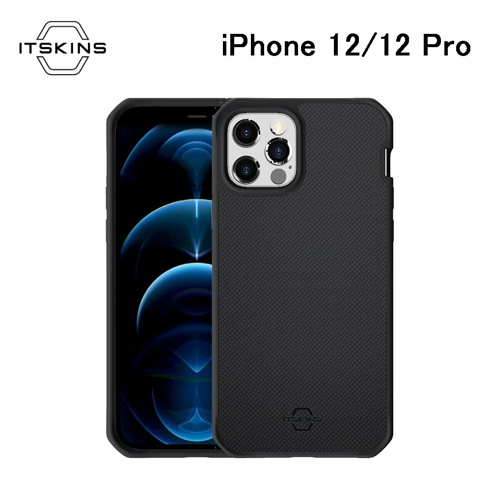 【正規代理店】iPhone12/12Pro ワイヤレス充電対応 ITSKINS Hybrid Ballistic Case iPhoneケース ブラ..