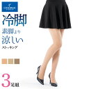 グンゼ ストッキング 3P レディース 春夏 クールマジック 夏用 涼感 メントール配合 パンティ部メッシュ 3足組 伝線しにくい 丈夫 つま先補強 無地 GUNZE COOLMAGIC M-LL CG833