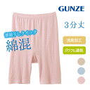 グンゼ 3分丈 ボトム レディース 春夏 クールマジック 綿混 ペチコート 夏インナー 涼しい 重ねばき 下着 肌着 汗じみ防止 洗濯 部屋干し 吸汗速乾 抗菌...