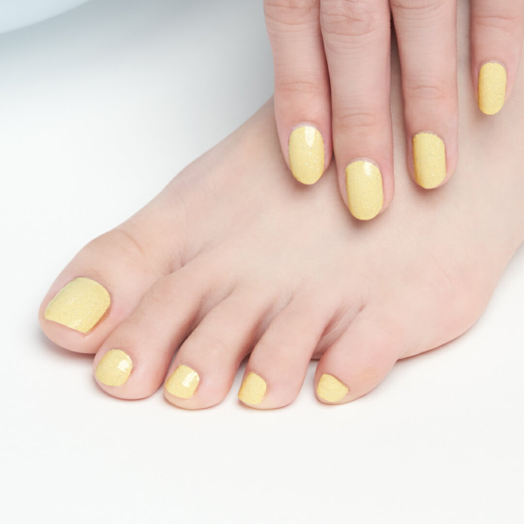 ネイルシール 貼るだけ 硬化不要 クリア オフィス キラキラ イエロー インココ INCOCO ワンポイント グラデーション ラメ ジェルネイル風 ジェルネイルシール フット ネイルシール デインティーダッフォディル 2