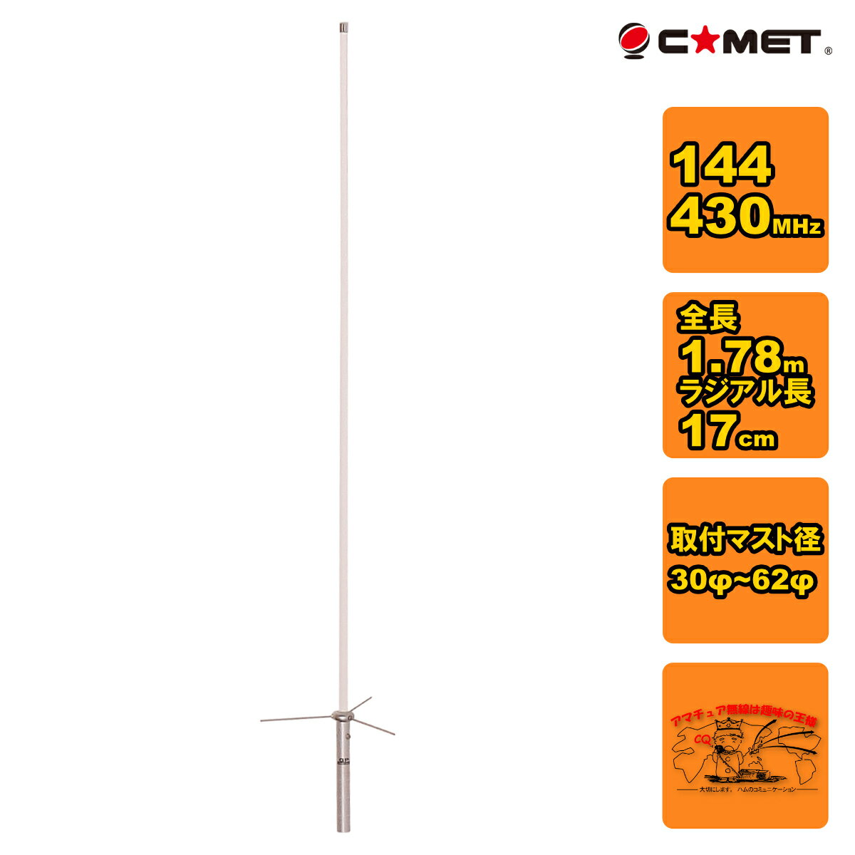 GP-3 コメット 144/430MHz デュアルバンド固定アンテナ