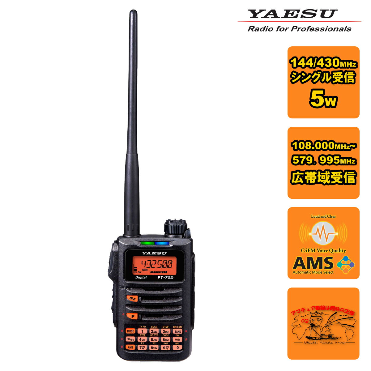 FT-70D ȬŽ̵ C4FM/FM 144/430MHz ǥ奢Хɥǥȥ󥷡С ACץ SAD-25