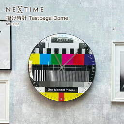 掛け時計 おしゃれ 北欧 時計 壁掛け時計 ウォールクロック NEXTIME NXT-3162 Testpage Dome ミックス カラフル スイープムーブメント 秒針なし 静か 静音 モダン 個性的 ダイニング リビング 寝室 ガラス プラスチック