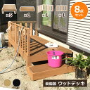【クーポン配布中】ウッドデッキ 組合せ8点セット 本体5 ステップ1 コーナーパネル1 サイドパネル1 人工木 樹脂 ベランダ テラス 縁側 庭 縁台 DIY ...