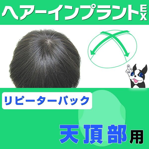 (リピーターパック)ヘアーインプラントEX天頂部用(部分かつら・男性用)※装着にはテープかシリコンが必要です