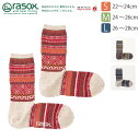 ★期間限定・ポイント15倍商品★【送料無料】rasox(ラソックス) フェアアイル・コットン ソックス L字型 靴下 くつ下 メンズ レディース 日本製 プレゼント