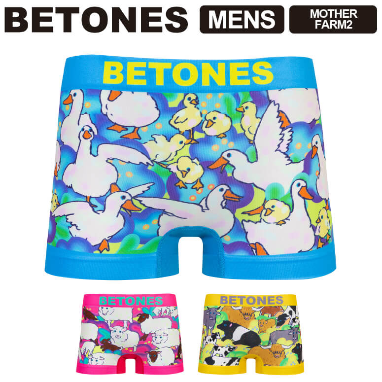 ★期間限定・ポイント15倍商品★【送料無料】BETONES(ビトーンズ) MOTHER FARM2 (マザー牧場) メンズ ボクサーパンツ アンダーウエア パンツ