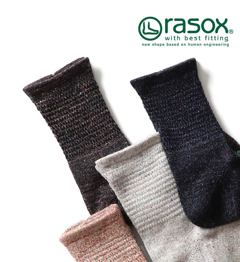 ★期間限定・ポイント15倍商品★【送料無料】rasox(ラソックス) メッシュベーシック・ウール ソックス L字型 靴下 くつ下 メンズ レディース 日本製【コンビニ受取対応商品】