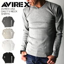 ★期間限定 ポイント10倍商品★【送料無料】AVIREX(アビレックス) アヴィレックス Vネック ロングTシャツ カットソー Tシャツ ロンT デイリーシリーズ メンズ レディース