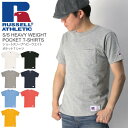 ★期間限定 ポイント15倍商品★【送料無料】RUSSELL ATHLETIC(ラッセル アスレティック) ショートスリーブ ヘビーウエイト ポケット Tシャツ カットソー メンズ レディース