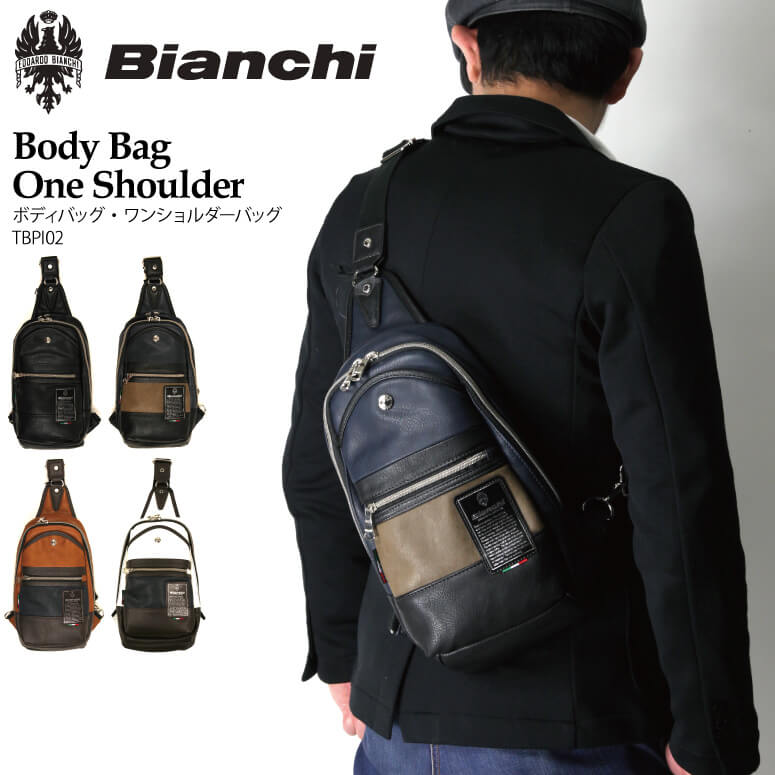 ビアンキ バッグ メンズ ★期間限定・ポイント10倍商品★【送料無料】Bianchi(ビアンキ) ボディバッグ ワンショルダー ショルダーバッグ フェイクレザー メンズ レディース