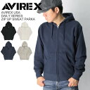 アヴィレックス 服（父向き） ★ポイント10倍★【送料無料】AVIREX(アビレックス) アヴィレック デイリーシリーズ スウェット フルジップ パーカー 裏起毛 メンズ レディース