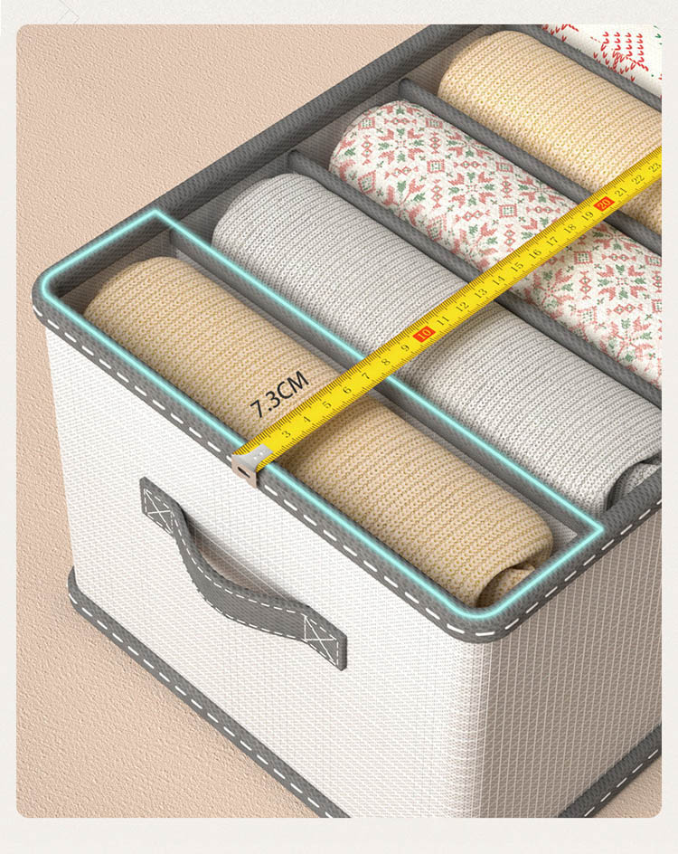 indetail selectの衣装ケース ズボン収納ケース 仕切り ズボン ジーンズ 衣類 パンツ Tシャツ ケース フタ付き 折りたたみ コンテナ 折り畳み おしゃれ 便｜アングル3
