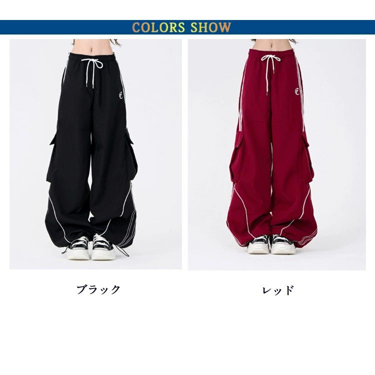 indetail selectのヒップホップ ダンスパンツ ワイドパンツ スウェットパンツ パンツ カーゴパンツ ストリート 太め レディース ダンス 女性用 カジュアル｜アングル2