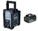 マキタ 充電機能付ラジオ 黒 MR300B 本体+6.0Ahバッテリ(BL1860B) オリジナルセット ※充電器別売 Bluetooth ACアダプタ