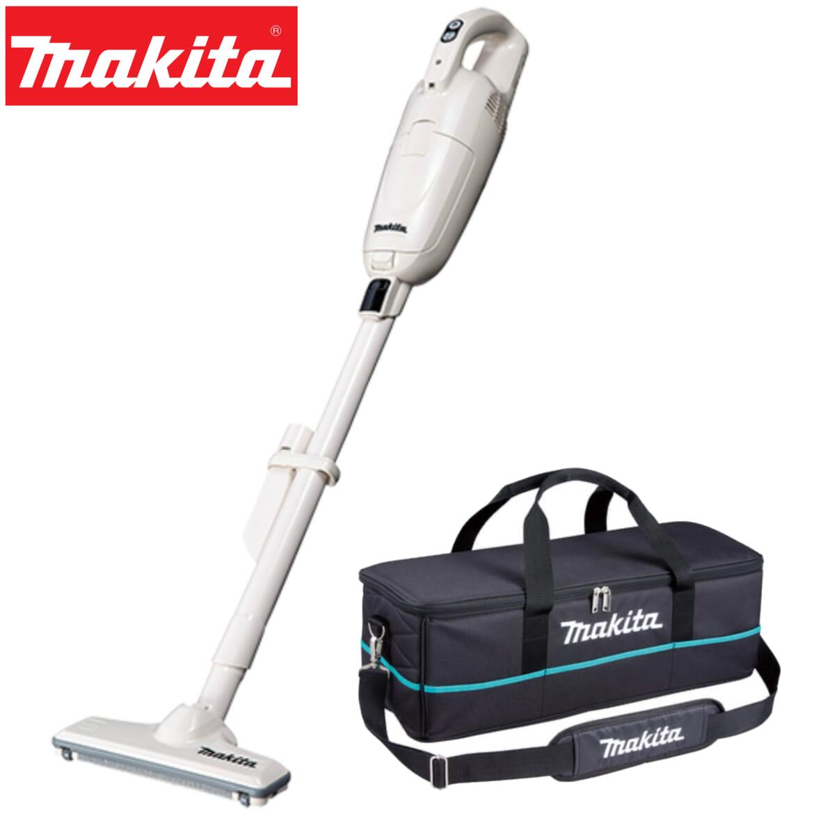 マキタ 10.8V 充電式クリーナー CL115FDWI アイボリー 本体(2.0Ahバッテリー内蔵型・充電器付)+クリーナー用ソフトバッグ A-67153 オリジナルセット 紙パック式 ワンタッチスイッチ コードレス 掃除機 白