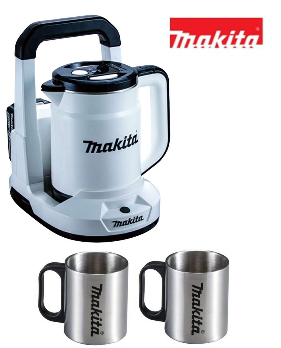 マキタ 36V(18V+18V) 充電式ケトル 0.8L KT360DZW 白 本体+中空ステンレス製マグカップ A-67468×2個 24..
