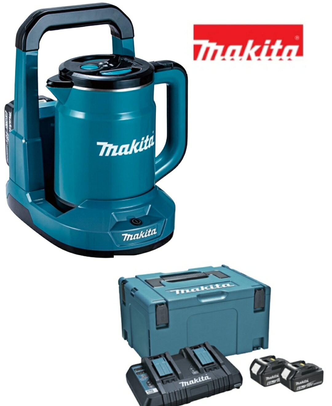 マキタ 36V(18V+18V) 充電式ケトル 0.8L KT360DZ 青 本体+18V パワーソースキット1(2口充電器) A-61226..