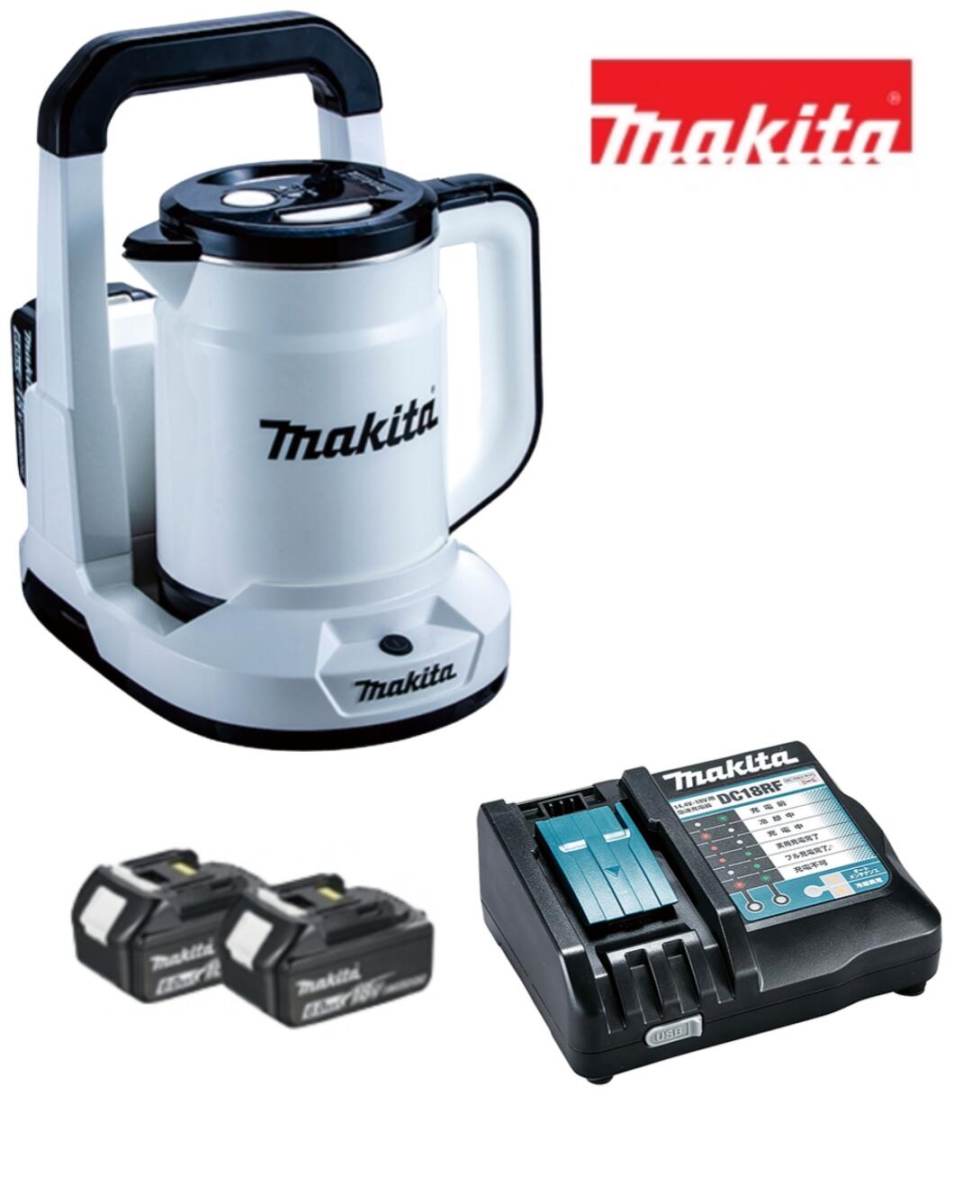 マキタ 36V(18V+18V) 充電式ケトル 0.8L KT360DZW 白 本体+18V 6.0Ah 純正バッテリーBL1860B×2個+充電..