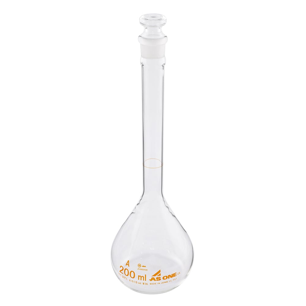 アズワン メスフラスコ　白　200mL 1-8564-07