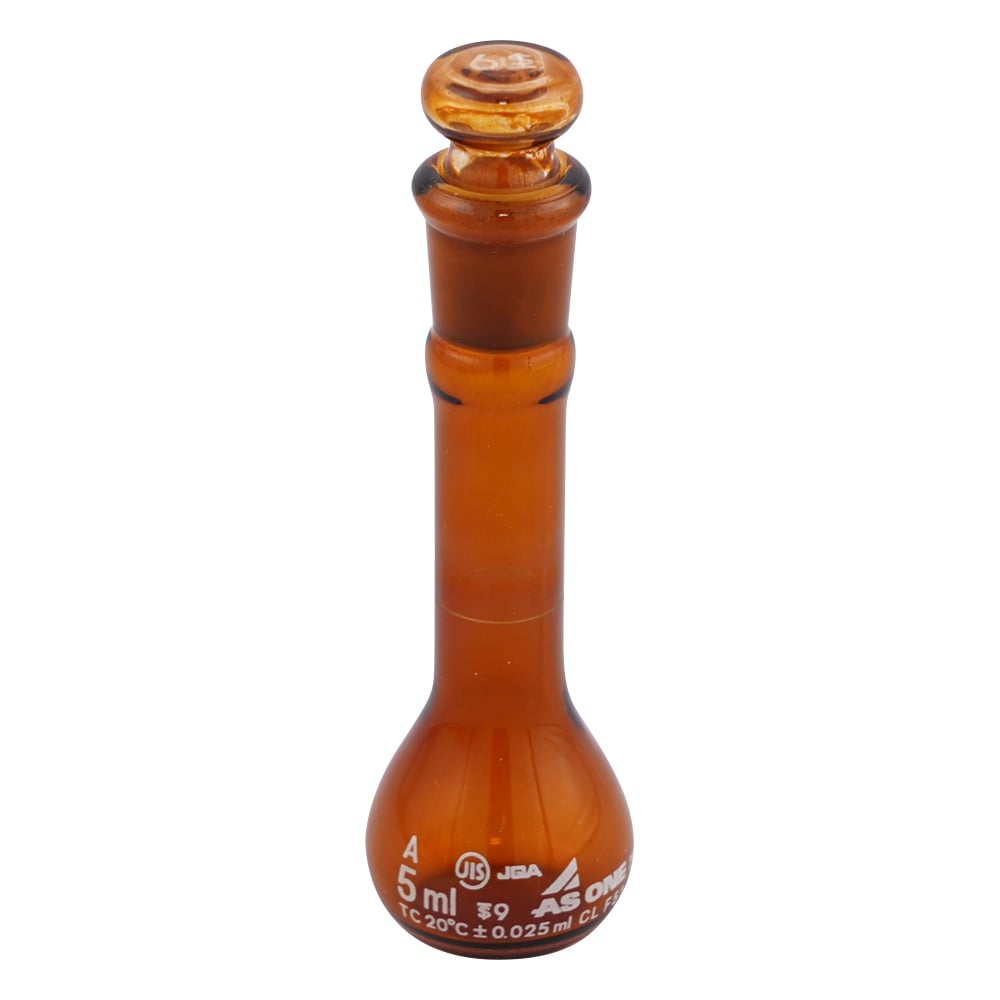 【用途】研究・産業用【品番】1-8564-21【メーカー】アズワン【JAN】4571110705063【入り数】1個※掲載画像は代表画像です。シリーズ共通の画像を使用している場合があり、お届けは商品名に記載の型番・数量となります。■特長外側表面を特殊インクで褐色コーティングを施していますので、着色による金属イオンのコンタミネーションから内部溶液を守ります。液体の正確な計量に適した容器です。読み取りやすい白印字です。コンパクトで持ちやすい形状です。標準として多く利用されています。■仕様材質:硼珪酸ガラス-1JIS　R　3505　規格品　クラスA（マーク付き）容量精度・ロットNo本体表記トレーサビリティ・検査成績書対応可全高:70mm普通摺合容量:5mL色:茶体積許容誤差:±0.025mL栓サイズ（TS）:9ボール外径:φ23mm※特注対応可荷姿サイズ:135×40×45mm　0.04kgRoHS2 (EU) 2015/863 対応