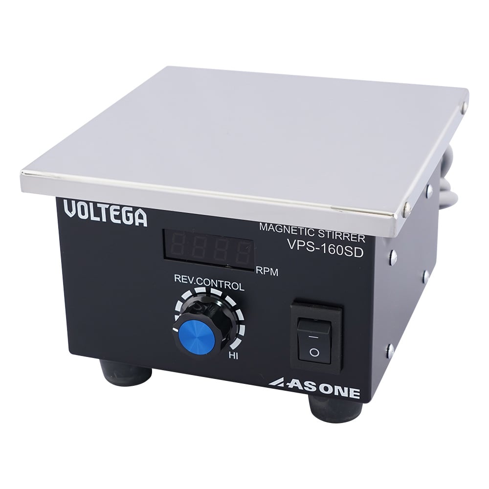【品番】3-6758-01【メーカー】アズワン【型番】VPS-160SD【JAN】4582110977916【入り数】1個※掲載画像は代表画像です。シリーズ共通の画像を使用している場合があり、お届けは商品名に記載の型番・数量となります。■特長強力磁石＆インダクションモーター採用で高粘度・大容量の撹拌が可能です。タコジェネレーターによるフィードバック制御により、低速から高速まで安定した回転が得られます。低回転域でも安定した回転を実現します。サポートロッドオプションが使用可能です。ステンレス天板特長：耐薬品性・耐腐食性に優れています。■仕様デジタルタイプ材質:SPCC（アクリル塗装）、天板／ステンレス（SUS304）モーター:インダクションモーター回転数可変方式:タコジェネレーターによるフィードバック制御天板サイズ:160×160mm回転数:60〜1350rpmモーター:3W撹拌容量:10L磁石/強度（T）:ネオジム/0.42電源:AC100V　50/60Hz、2.5m　3Pプラグ最大消費電力:20W本体サイズ:160×160（171）×111mm（（　）内は突起部含む）重量:2.3kg※撹拌容量および回転数は対象が水の場合です。※ご使用になる撹拌子のサイズは容量・粘度によって異なります。目的によって使い分けください。荷姿サイズ:220×285×145mm　2.90kg