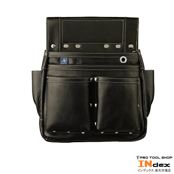 樂天商城 - ふくろ倶楽部 朱雀 六型 黒 SZ-886K W300×H340×D40mm 国産牛革使用 釘袋 腰袋