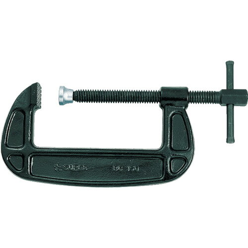 【品番】BC-150【メーカー】（株）スーパーツール【JAN】4967521002134【販売単位】1丁※掲載画像は代表画像です。シリーズ共通の画像を使用している場合があり、お届けは商品名に記載の型番・数量となります。■特長早締め用のハンドル付です。ねじ頭部はレンチで締め付けられる六角形のため、さらに確実な締め付けができます。アダプター（ねじ先端部の受皿）は交換できます。■仕様アゴ深さ(mm):76タイプ:バーコ型ブランド名:スーパー（（株）スーパーツール）オネジ六角対辺(mm):22該当:RoHS2締圧力(kN):44.1最大口開き(mm):150製造国:日本