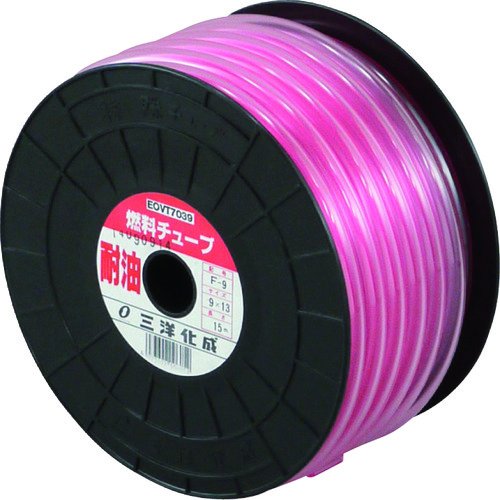 【品番】F-9【メーカー】（株）三洋化成【JAN】4973692106052【販売単位】1巻※掲載画像は代表画像です。シリーズ共通の画像を使用している場合があり、お届けは商品名に記載の型番・数量となります。■特長従来の耐油チューブに比べ長期使用できる特殊耐油チューブです。JASO規格適用外商品です。柔らかく、折れにくいので曲げ半径が小さく、狭小部の取り付け・配管に最適です。■用途チェーンソー・トラクター・芝刈機など各種機材。■注意使用圧力は環境温度23℃時とします。■仕様長さ(m):15外径(mm):13許容曲げ半径(mm以上):40使用圧力(MPa):0.13ブランド名:サンヨー（（株）三洋化成）製品規格:ISO該当:別作可能製造国:日本使用温度範囲(℃):-10〜60使用流体:燃料(ガソリン・軽油など)内径(mm):9