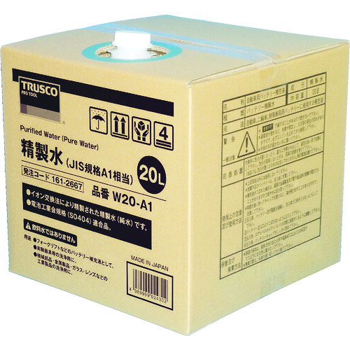 TRUSCO精製水20LJIS規格A1相当 W20-A1