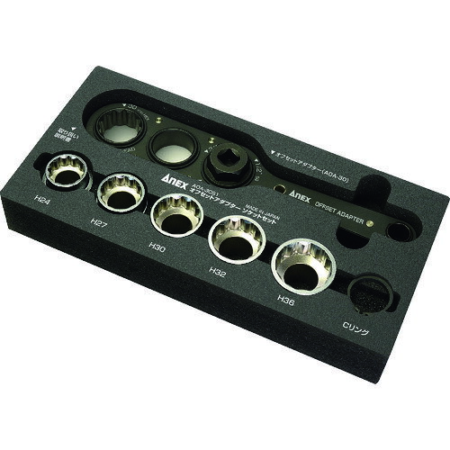 【品番】AOA-30S1【メーカー】アネックスツール（株）【JAN】4962485276171【販売単位】1S※掲載画像は代表画像です。シリーズ共通の画像を使用している場合があり、お届けは商品名に記載の型番・数量となります。■特長狭いところのボルト・ナット回しができるオフセットアダプター30mm、専用ソケットのセット品です。■用途狭い所でのボルト・ナット回し、全ネジのナット回しに。■注意Cリング取り付けには別売のスナップリングプライヤーが必要となります。■仕様セット内容:オフセットアダプター30mm本体、ソケットH24、H27、H30、H32、H36、AOA-30専用Cリング×2幅(mm):59ブランド名:アネックス（アネックスツール（株））該当:RoHS2製造国:日本厚さ(mm):20全長(mm):284関連商品アネックスオフセットアダプター30mmロングタイプ AOA-30L...アネックスオフセットアダプター17mm AOA-17...アネックスオフセットアダプター17mmソケットセット AOA-17S1...68,240円6,450円14,440円レヂボンカットRC405×3×25．4A30P RC4053-30TH...レヂボンカットRC405×3×25．4A30M RC4053-30M ...レヂボンスーパーカットRSC405×2．8×25．430P RSC40...25,900円25,900円25,000円NRS重研削用砥石グリーンゼット180×6×22ZG24Q GNZ18...3Mキュービトロン3オフセット砥石7DCGW96142外径180mm ...NRS重研削用砥石グリーンゼット180×6×22ZG24P GNZ18...26,150円26,150円26,150円レヂボンカットRC355×3×25．4A30M RC3553-30M ...NRS重研削用砥石グリーンゼット180×6×22ZG24N GNZ18...NRS重研削用砥石グリーンゼット180×6×22ZG24S GNZ18...24,670円26,150円26,150円