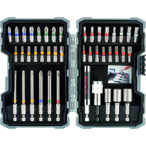 【品番】2607017164【メーカー】ボッシュ（株）【JAN】3165140669702【販売単位】1S※掲載画像は代表画像です。シリーズ共通の画像を使用している場合があり、お届けは商品名に記載の型番・数量となります。■特長六角軸6.35mm、9mm溝シャンク対応アクセサリーです。■用途ドライバードリル、インパクトドライバーでのネジ締め作業に。■仕様ブランド名:ボッシュ（ボッシュ（株））製造国:中国対辺(mm):6.35