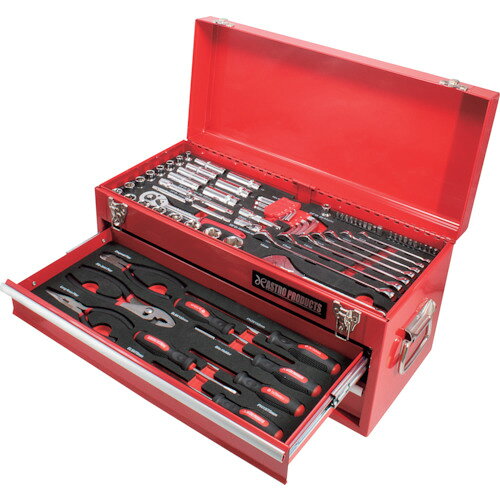 【品番】2012000001947【メーカー】（株）ワールドツール【JAN】2012000001947【販売単位】1S※掲載画像は代表画像です。シリーズ共通の画像を使用している場合があり、お届けは商品名に記載の型番・数量となります。■特長日常メンテナンスに必要な工具を詰め込んだツールセットです。ユーザーの皆様からのご要望を反映してセット内容や仕様がより使いやすくなりました。ドライバーやレンチなどをはじめとしてよく使われる工具、よく使われるサイズでのセットとなっています。ラチェットやソケットなどの工具類は美しく汚れを落としやすいメッキ仕上げです。破損しにくく持ち出した工具が分かる専用ウレタントレーが付属しています。■用途自動車のメンテナンス作業全般用。タイヤ交換、オイル交換、各種ボルト・ナットの締結作業に。設備機器の点検、簡易修理、DIYや家具の組立作業に。■仕様ケース色:レッドセット内容(点):74ブランド名:アストロプロダクツ（（株）ワールドツール）ケース寸法(mm)高さ:260製造国:中国ケース寸法(mm)奥行:240ケース寸法(mm)間口:540関連商品アストロプロダクツツールセットブラック（74点組）TS193 2012...アストロプロダクツ11PCベアリングプーラーセット 200700001...WeraTOOLCHECKPLUS 056490...25,230円24,140円26,250円SATA工具セット（差込角12．7mm） 95104A70...エビ工具セットEBIー2005 EBI-2005...HOZAN第二種電工試験練習用1回セット DK-51...38,110円40,370円30,780円KTC工具セット（両開きメタルケースタイプ）［52点］ SK4520W...TRUSCOなめたネジはずし工具セット5点 TNNS-5...トーニチプレセット形トルクレンチ差込角12．7全長489mm QL20...95,810円8,490円26,360円HOZAN電気工事士技能試験工具セット DK-28...HOZAN第二種電工試験練習用器具セット DK-55...TRUSCO回転台付アンビルバイス125mm VRS-125N...18,650円15,190円24,660円