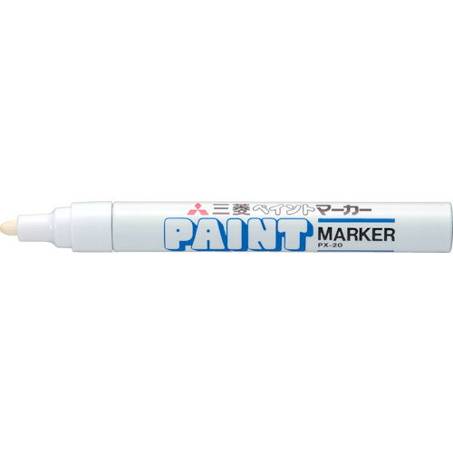 【品番】PX20.1【メーカー】三菱鉛筆（株）【JAN】4902778000014【販売単位】1本※掲載画像は代表画像です。シリーズ共通の画像を使用している場合があり、お届けは商品名に記載の型番・数量となります。■特長金属、ガラス、プラスチックなどに書け、定着性、高い隠蔽性があり、黒い面でも鮮やかに発色します。高い隠蔽性で黒い面でも発色し、優れた描線乾燥性をもっています。■用途工業用として各種素材・部品へのマーキング・識別用。■仕様インク色:白ブランド名:uni（三菱鉛筆（株））製造国:ベトナム該当:RoHS2文字サイズ:中字関連商品uniペイントマーカー油性細字白 PX21.1...uniペイントマーカー油性細字桃 PX21.13...uniペイントマーカー油性細字黄 PX21.2...850円850円850円uniペイントマーカー油性細字青 PX21.33...uniペイントマーカー油性中字桃 PX20.13...uniペイントマーカー油性中字黄 PX20.2...850円850円850円uniペイントマーカー油性中字橙 PX20.4...uniペイントマーカー油性中字銀 PX20.26...uniペイントマーカー油性中字緑 PX20.6...850円850円850円uniペイントマーカー油性中字紫 PX20.12...uniペイントマーカー油性細字黒 PX21.24...uniペイントマーカー油性中字黄緑 PX20.5...850円850円850円
