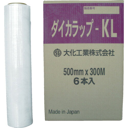 【品番】DIW-KL500【メーカー】大化工業（株）【JAN】4546426000300【販売単位】1巻※掲載画像は代表画像です。シリーズ共通の画像を使用している場合があり、お届けは商品名に記載の型番・数量となります。■特長薄いながらも強度を確保したストレッチフィルムです。■仕様長さ(m):300ブランド名:大化（大化工業（株））製造国:タイ紙管内径(インチ):3厚さ(mm):0.014引張破断強度(daN/?):510幅(mm):500色:透明厚さ(μ):14関連商品大化ダイカラップ−KL DIW-KL300大化ダイカラップ−PL DIW-PL300大化ダイカラップ−PL DIW-PL5003,180円3,470円3,470円TRUSCOストレッチフィルム厚みμ15X幅300mmX長さ500m ...TRUSCOストレッチフィルム厚みμ18X幅500mmX長さ300m ...FKKストレッチフィルム15μ500mm×300m OSF-FK-50...3,240円3,500円3,600円FKKストレッチフィルム8μ500mm×450m OSF-NEW-EC...大化帯電防止ストレッチNS−1as18μ×500mm×300m DIW...FKKストレッチフィルム17μ500mm×300m OSF-FB-50...3,690円4,620円3,860円大化手巻用ストレッチフィルム ILPM-400...シモジマストレッチフィルムハンディラップハンドル付 001502168...ユタカメイクストレッチミニフィルムホルダー付15μx100mmx150...4,540円2,150円2,060円