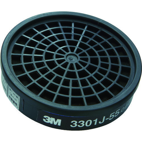 【品番】3301J-55【メーカー】スリーエム　ジャパン（株）安全衛生製品事業部【JAN】8887719283540【販売単位】1個※掲載画像は代表画像です。シリーズ共通の画像を使用している場合があり、お届けは商品名に記載の型番・数量となります。■特長面体3000シリーズ用の吸収缶です。小型軽量シングルタイプの有機ガス用吸収缶です。■用途有機溶剤作業。■注意この商品は、一般消費者様向けの製品ではない為、表示や取扱説明書等が一般消費者様向けに表記・同梱されておりません。■仕様通気抵抗(Pa):75製造国:シンガポール対象ガス:有機ガスブランド名:3M（スリーエム　ジャパン（株）安全衛生製品事業部）国家検定合格番号:第TN383号規格値(分):146