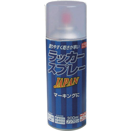 【品番】4976124253232【メーカー】ニッペホームプロダクツ（株）【JAN】4976124253232【販売単位】1本※掲載画像は代表画像です。シリーズ共通の画像を使用している場合があり、お届けは商品名に記載の型番・数量となります。■特長乾燥が早く、塗りやすいスプレー塗料です。■用途鉄部、木部や建築工事、土木工事などのマーキングに。■仕様製造国:日本色:透明クリヤー容量(L):0.3ブランド名:ニッぺ（ニッペホームプロダクツ（株））塗り重ね可能時間:2時間以上(20℃)乾燥時間:約30分(夏30℃)、50分(冬10℃)