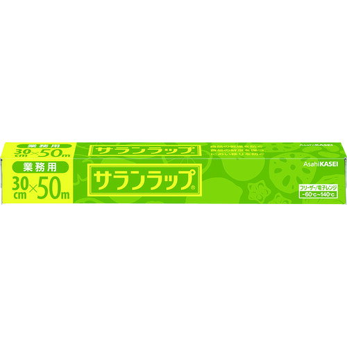 【品番】SW3050N【メーカー】旭化成アドバンス（株）　繊維資材事業部【JAN】4901670110388【販売単位】1本※掲載画像は代表画像です。シリーズ共通の画像を使用している場合があり、お届けは商品名に記載の型番・数量となります。■特長密着性が良く、ハリ・コシがあって丈夫です。酸素を通しにくく、食品の変質を防ぎます。水分を逃さず、新鮮さを保ちます。特殊形状刃で切りやすくなりました。はがしやすい開封ジッパーになりました。■用途電子レンジ加熱時・冷凍保存時の包装。■注意油性の強い食品を直接包んで、電子レンジに入れないでください。ガス台やオーブン、オーブントースターなど熱に近づけないでください。ラップ同士がくっつき使えなくなることがあります。オーブン、グリル、オーブントースターには使用しないでください。電子レンジでは、自動調理や自動加熱、オーブン機能との同時加熱は使用しないでください。使用後のラップはプラスチックごみとして各自治体の定める方法に従って捨ててください。■仕様長さ(m):50ブランド名:旭化成（旭化成アドバンス（株）　繊維資材事業部）幅(mm):300該当:災害備蓄耐熱温度(℃):-60℃〜140℃製造国:日本